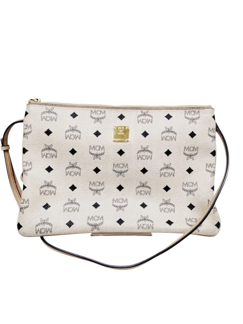 804214CR T2 MCM Crossbody Bag Beige PVC